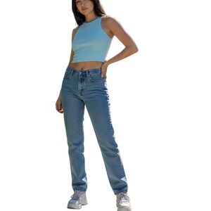 Y2K Guess Jeans Size 27  Womens USA Blue Mid Rise Straight Narrow Leg Clean Fit